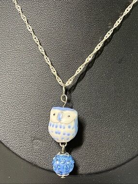 Sterling Silver twist chain 
Wise Owl Pendant Necklace
Unique Fun Statement